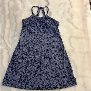 Eddie Bauer Black and Blue Patterned Athletic Dress with Built in Bra